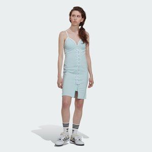 Adidas Women's Light Blue Slim fit Lace Up Bodycon Dress Size Medium